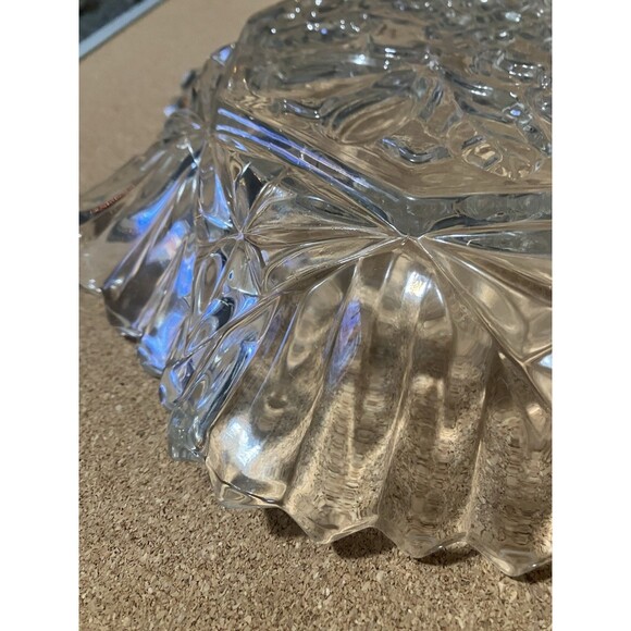 Embossed Fruit Bowl or Centerpiece 11x2' Dish, Antique MCM Federal Glass Co. - Picture 12 of 16